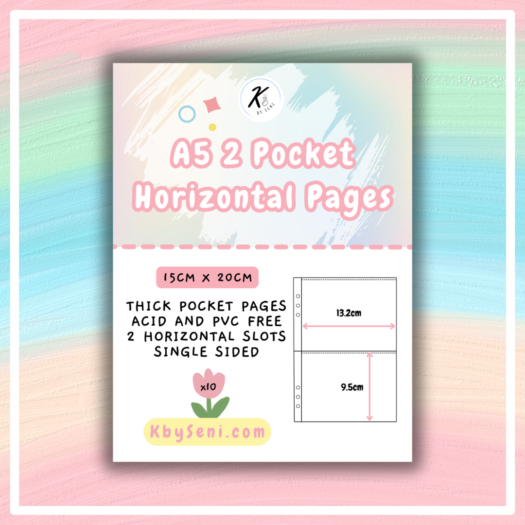 A5 2 Pocket Horizontal Pages 10pcs