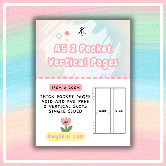 A5 2 Pocket Vertical Pages 10pcs
