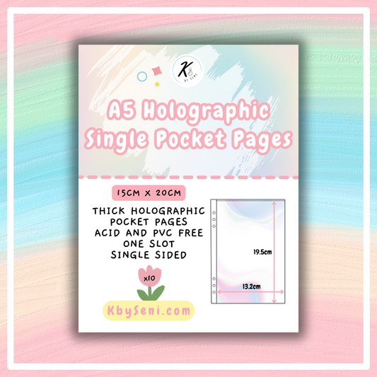 A5 Holographic Single Pocket Pages 10pcs