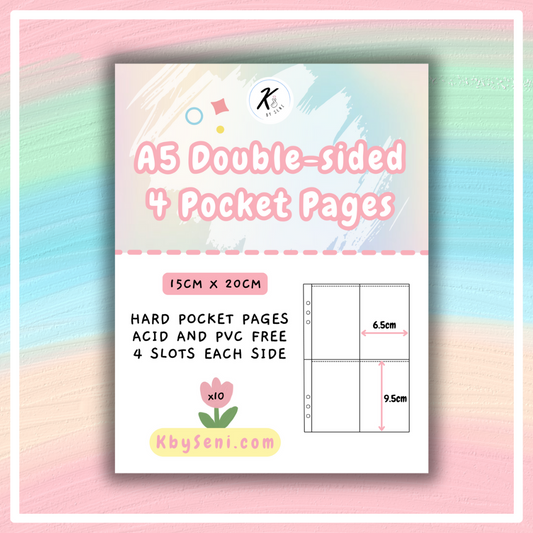 A5 Double-Sided 4 Pocket Pages 10pcs