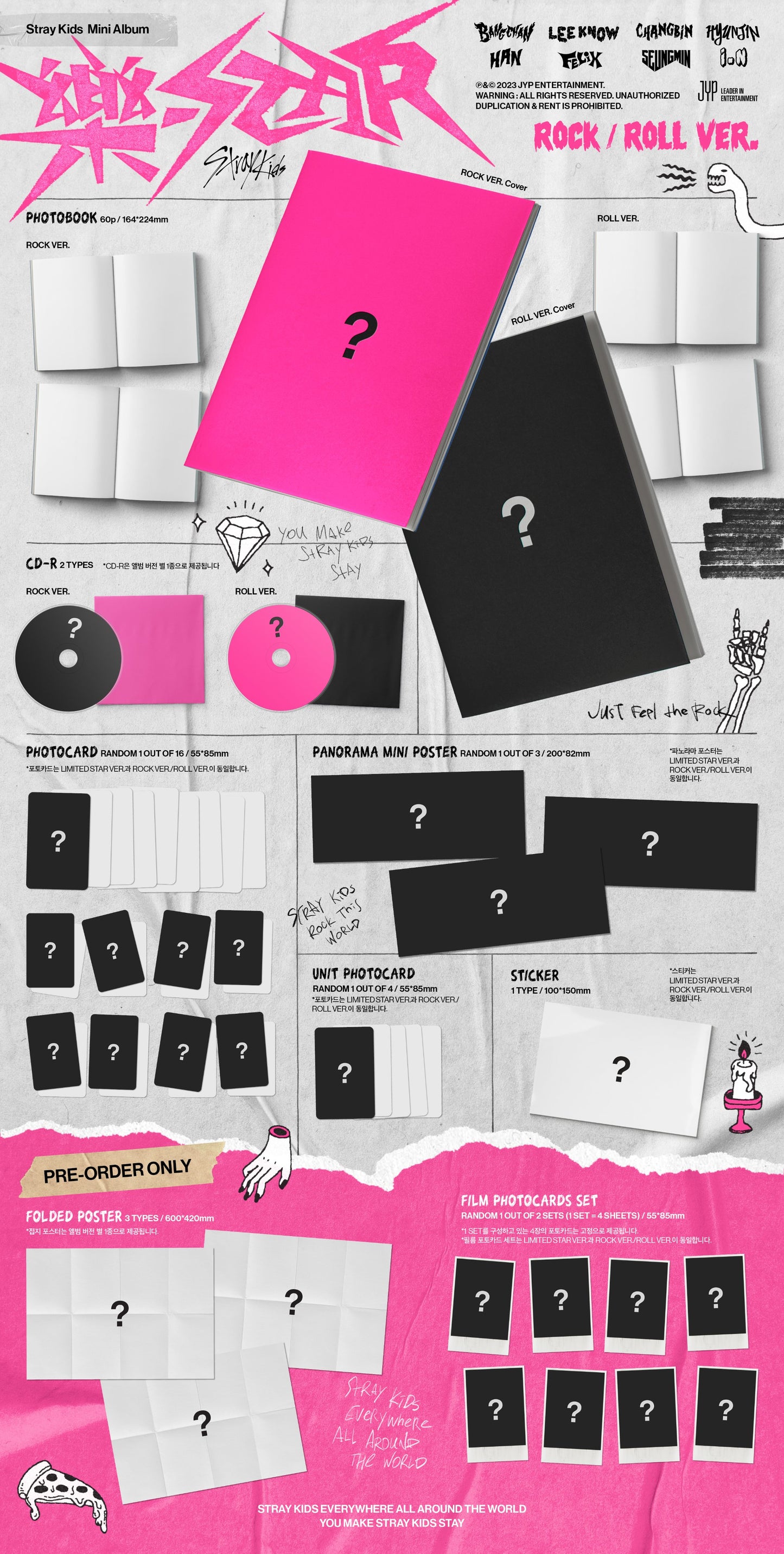 Stray Kids Mini Album ROCK-STAR (ROCK VER., ROLL VER.)
