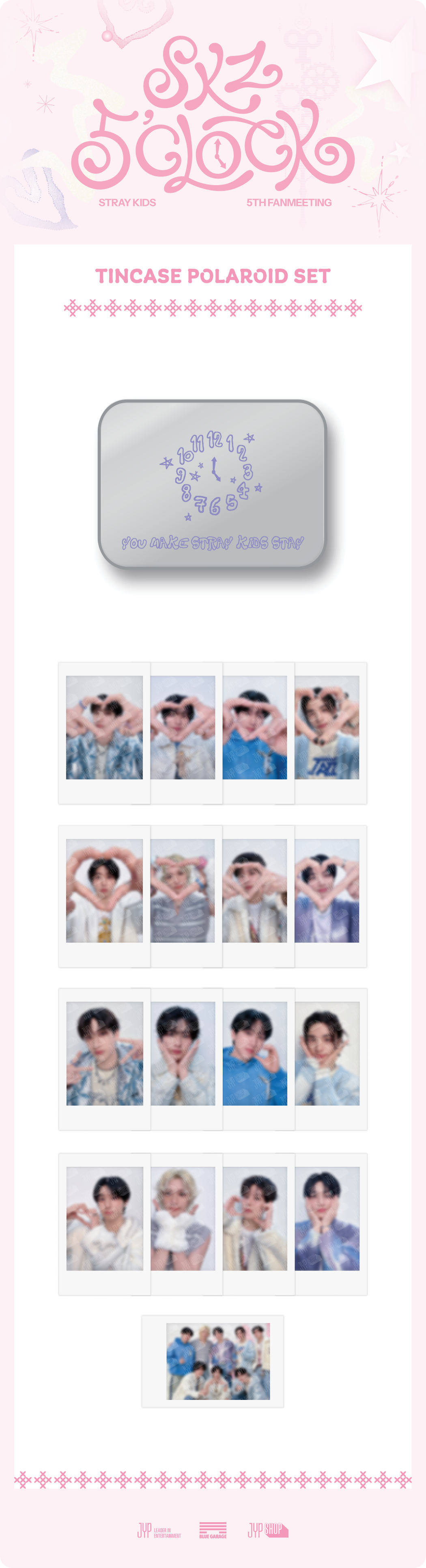 [PRE-ORDER] Stray Kids TINCASE POLAROID SET - SKZ 5'CLOCK