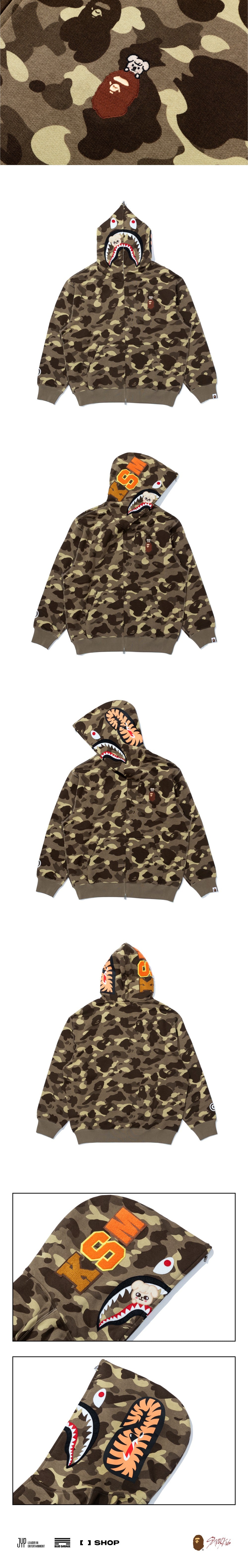 [PRE-ORDER] SHARK FULL ZIP HOODIE - STRAY KIDS x A BATHING APE® OFFICIAL MERCH