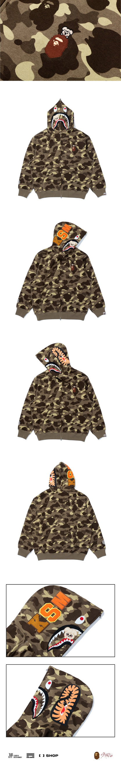 [PRE-ORDER] SHARK FULL ZIP HOODIE - STRAY KIDS x A BATHING APE® OFFICIAL MERCH