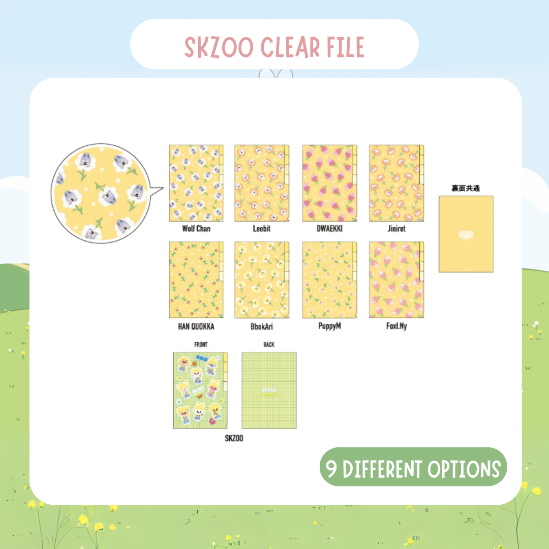 [PRE-ORDER] Skzoo Clear File - SKZOO POPUP STORE 2ND LINEUP 2025