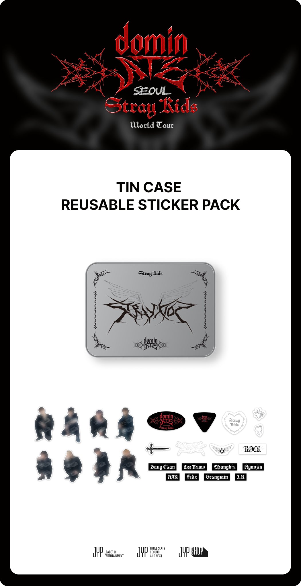 [PRE-ORDER] Stray Kids TIN CASE REUSABLE STICKER PACK - dominATE SEOUL