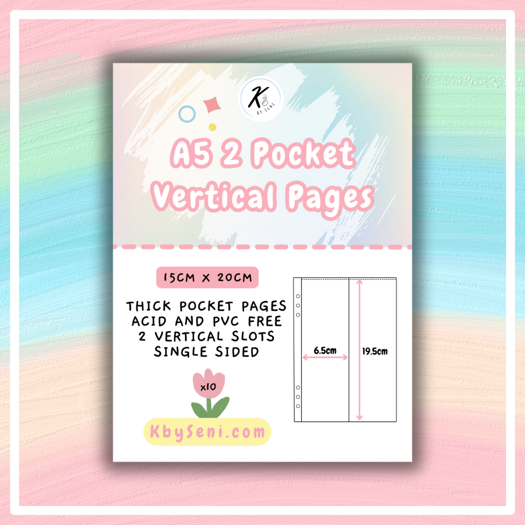 A5 2 Pocket Vertical Pages 10pcs