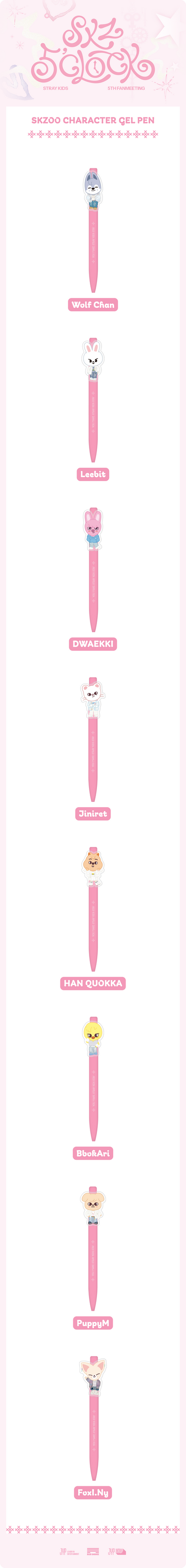 [PRE-ORDER] Stray Kids SKZOO CHARACTER GEL PEN - SKZ 5'CLOCK