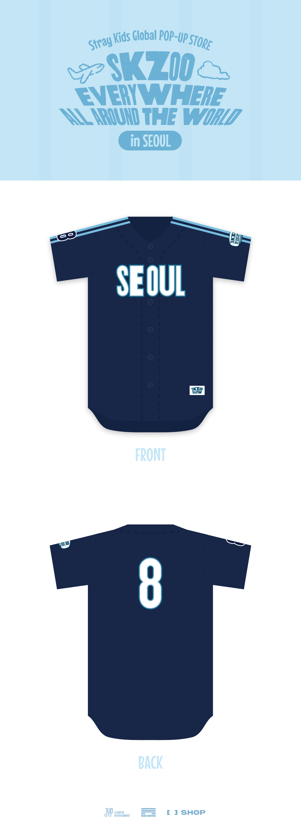 [Pre-Order] BASEBALL JERSEY SEOUL Ver. - SKZOO EVERYWHERE ALL AROUND THE WORLD POP-UP STORE IN SEOUL OFFICIAL MD