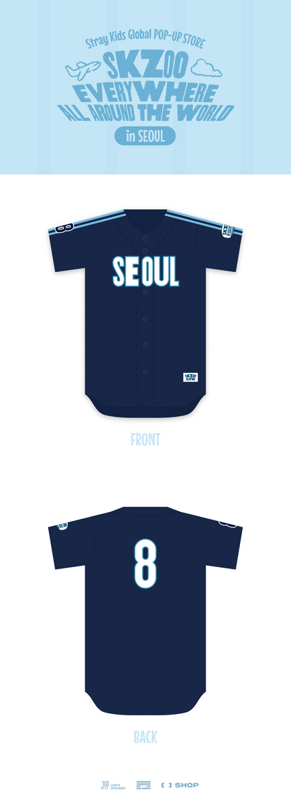 [Pre-Order] BASEBALL JERSEY SEOUL Ver. - SKZOO EVERYWHERE ALL AROUND THE WORLD POP-UP STORE IN SEOUL OFFICIAL MD