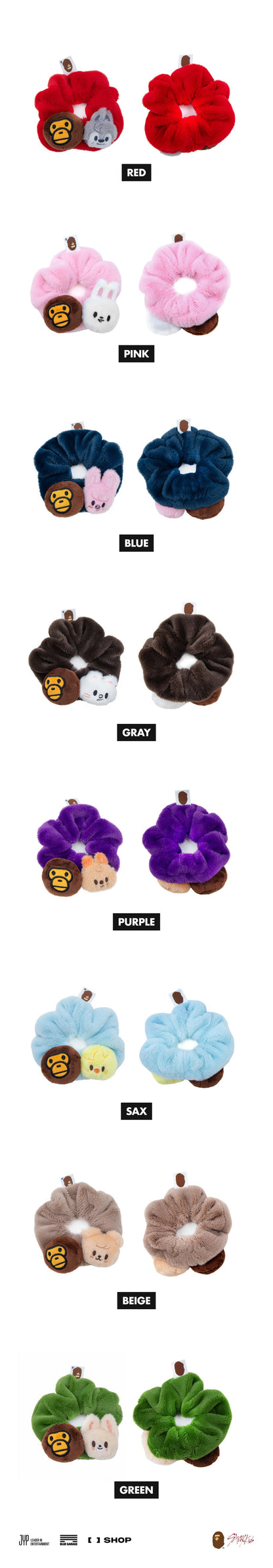 [PRE-ORDER] SCRUNCHIES - STRAY KIDS x A BATHING APE® OFFICIAL MERCH