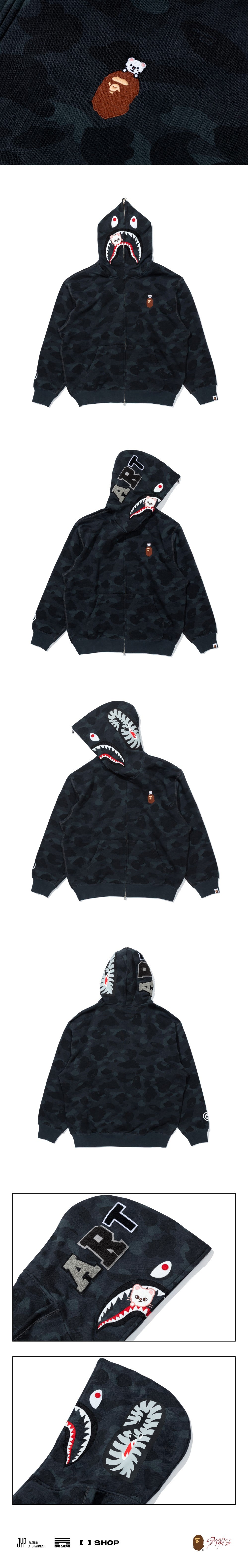 [PRE-ORDER] SHARK FULL ZIP HOODIE - STRAY KIDS x A BATHING APE® OFFICIAL MERCH