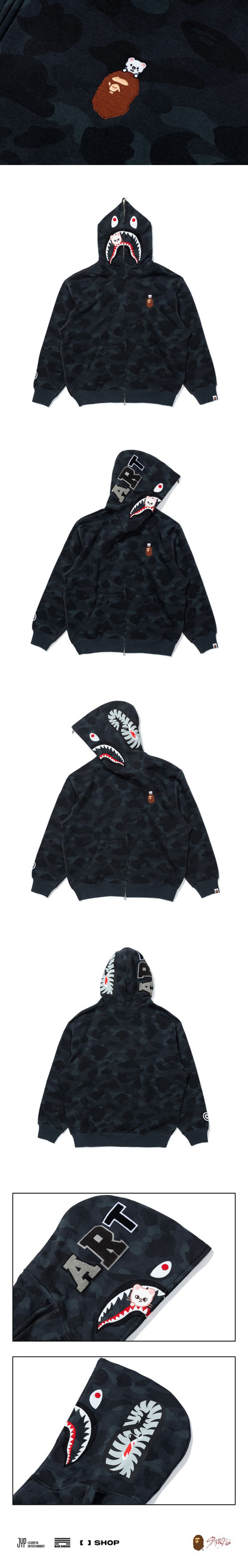 [PRE-ORDER] SHARK FULL ZIP HOODIE - STRAY KIDS x A BATHING APE® OFFICIAL MERCH