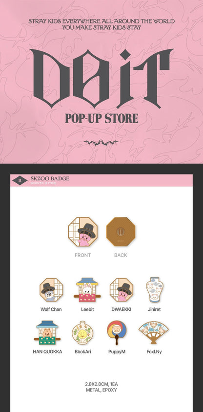 Stray Kids Pop Up Store 'Do It' Official MD - SKZOO BADGE WOLFCHAN