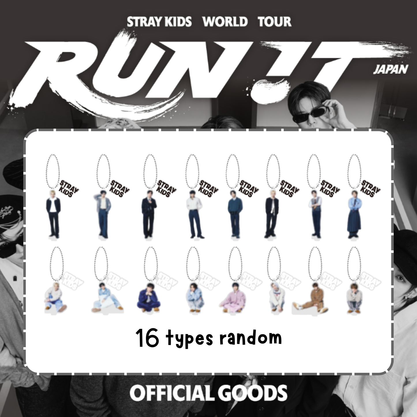 [PRE-ORDER] Stray Kids - RANDOM MINI ACRYLIC STAND CHARM - World Tour <RUN IT JAPAN> Online Official MD
