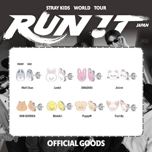 [PRE-ORDER] Stray Kids - EARRINGS (2PIECES) - World Tour <RUN IT JAPAN> Online Official MD