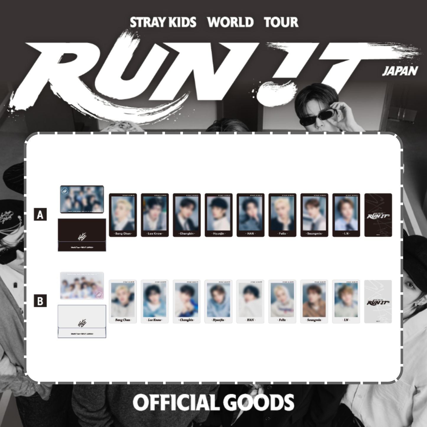 [PRE-ORDER] Stray Kids - PHOTO CARD SET (9PIECES) - World Tour <RUN IT JAPAN> Online Official MD
