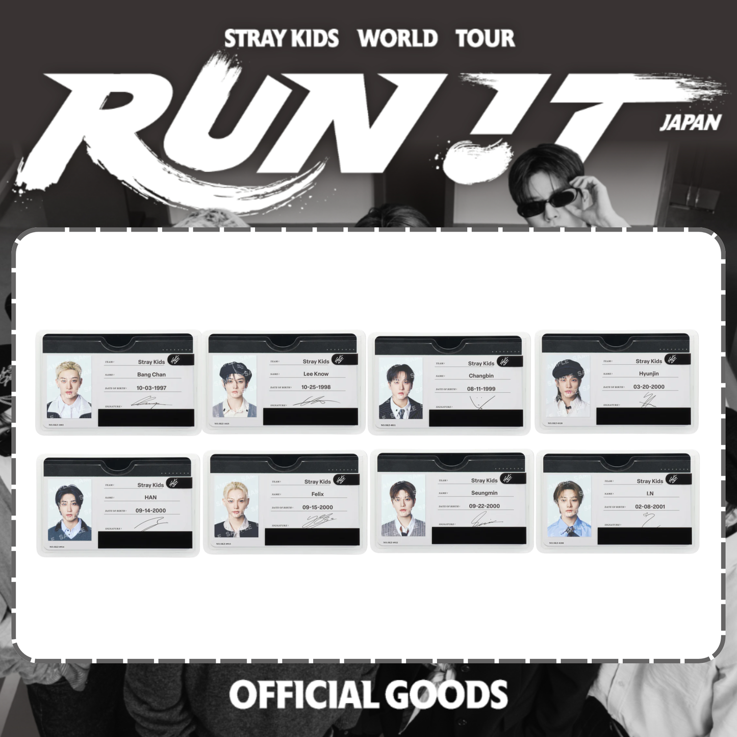 [PRE-ORDER] Stray Kids - PROFILE CARD SET - World Tour <RUN IT JAPAN> Online Official MD