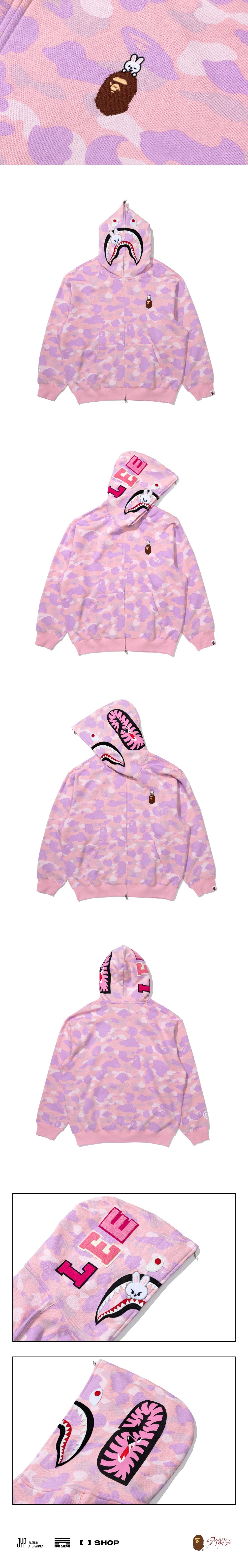 [PRE-ORDER] SHARK FULL ZIP HOODIE - STRAY KIDS x A BATHING APE® OFFICIAL MERCH