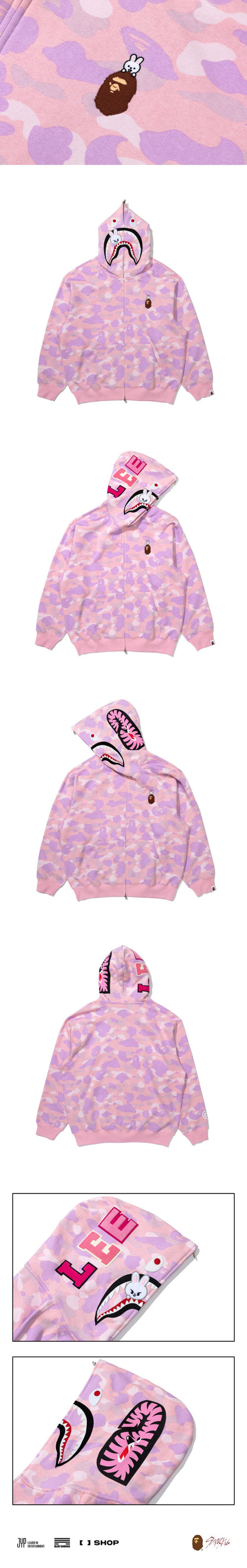 [PRE-ORDER] SHARK FULL ZIP HOODIE - STRAY KIDS x A BATHING APE® OFFICIAL MERCH