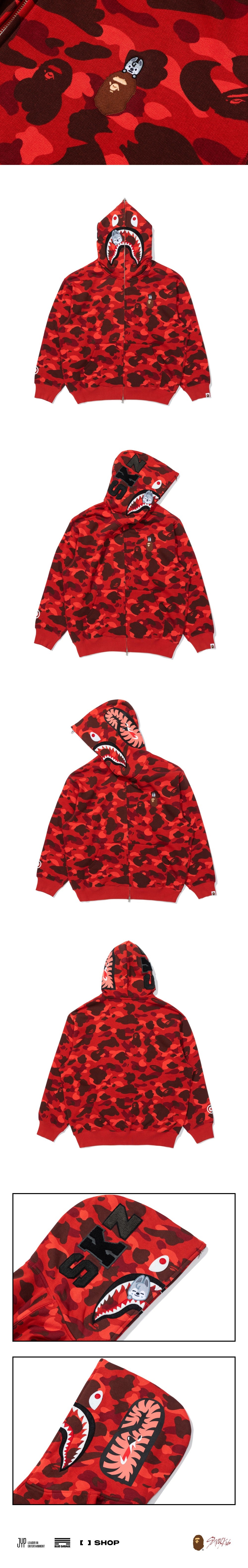 [PRE-ORDER] SHARK FULL ZIP HOODIE - STRAY KIDS x A BATHING APE® OFFICIAL MERCH