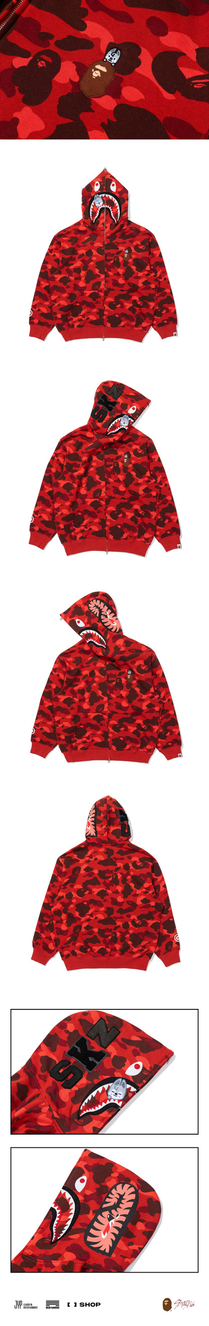 [PRE-ORDER] SHARK FULL ZIP HOODIE - STRAY KIDS x A BATHING APE® OFFICIAL MERCH
