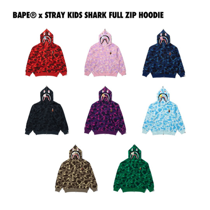 [PRE-ORDER] SHARK FULL ZIP HOODIE - STRAY KIDS x A BATHING APE® OFFICIAL MERCH