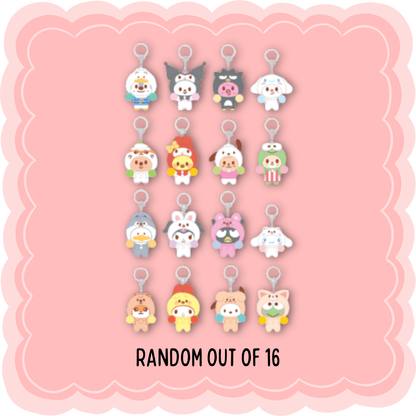 [Pre-Order] Stray Kids - SECRET FLOCKED FIGURE KEYRING (CHEER UP Ver.) - SKZOO X SANRIO CHARACTERS