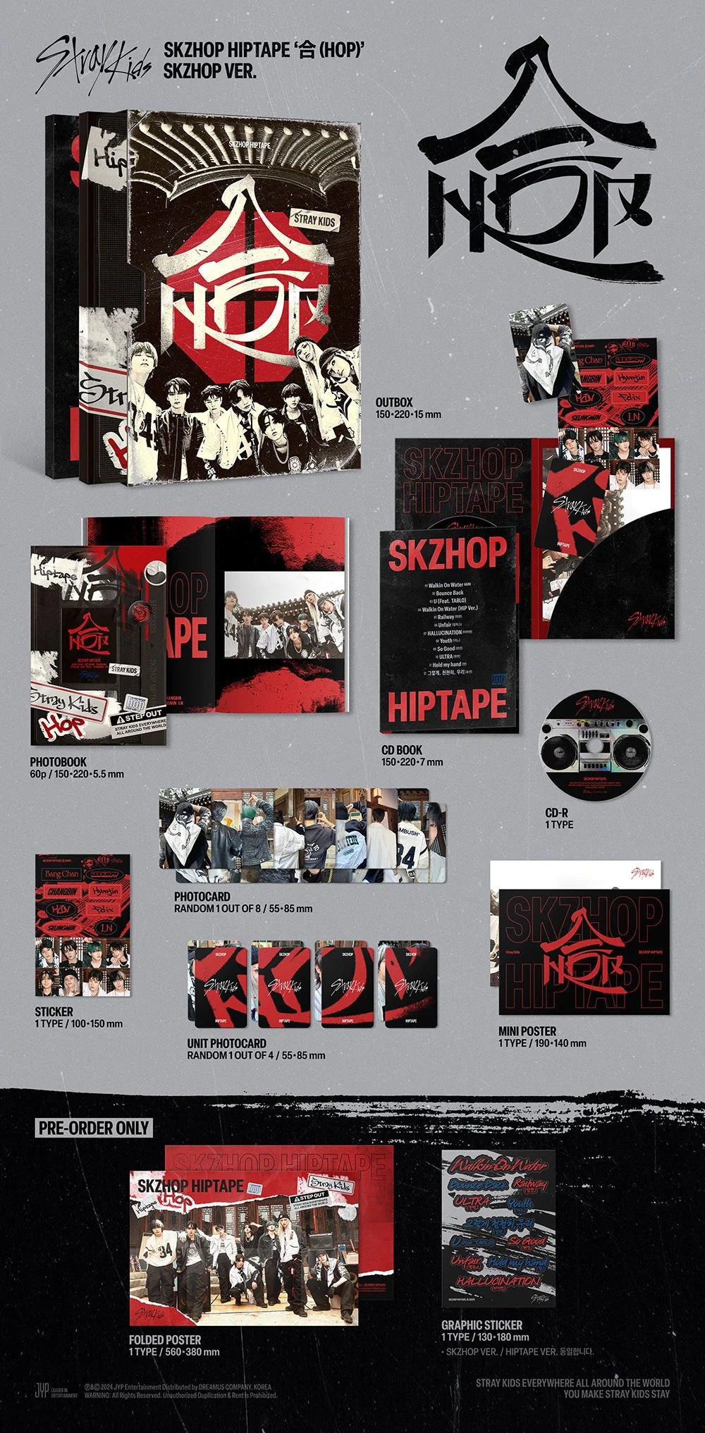 [PRE-ORDER] Stray Kids SKZHOP HIPTAPE '合(HOP)' [SKZHOP VER.] - WITH JYP POB