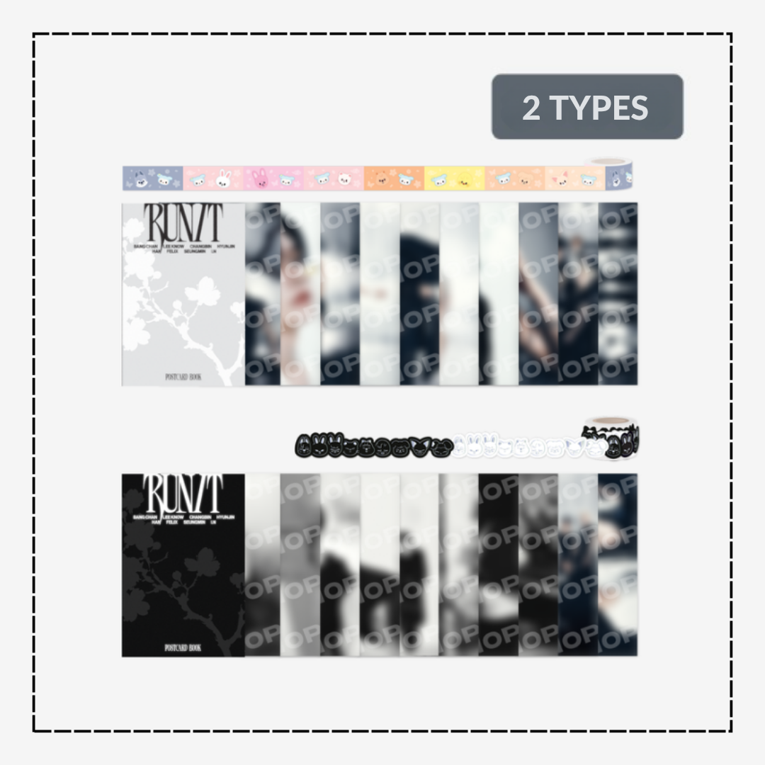 [PRE-ORDER] Stray Kids - Postcard book and Roll Sticker Set - World Tour <RUN IT SEOUL> Online Official MD