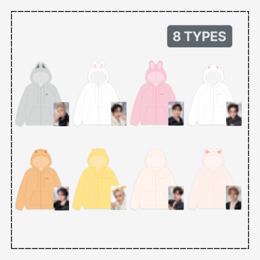[PRE-ORDER] Stray Kids - Skzoo Fleece Hood Zip-Up - World Tour <RUN IT SEOUL> Online Official MD (Copy)