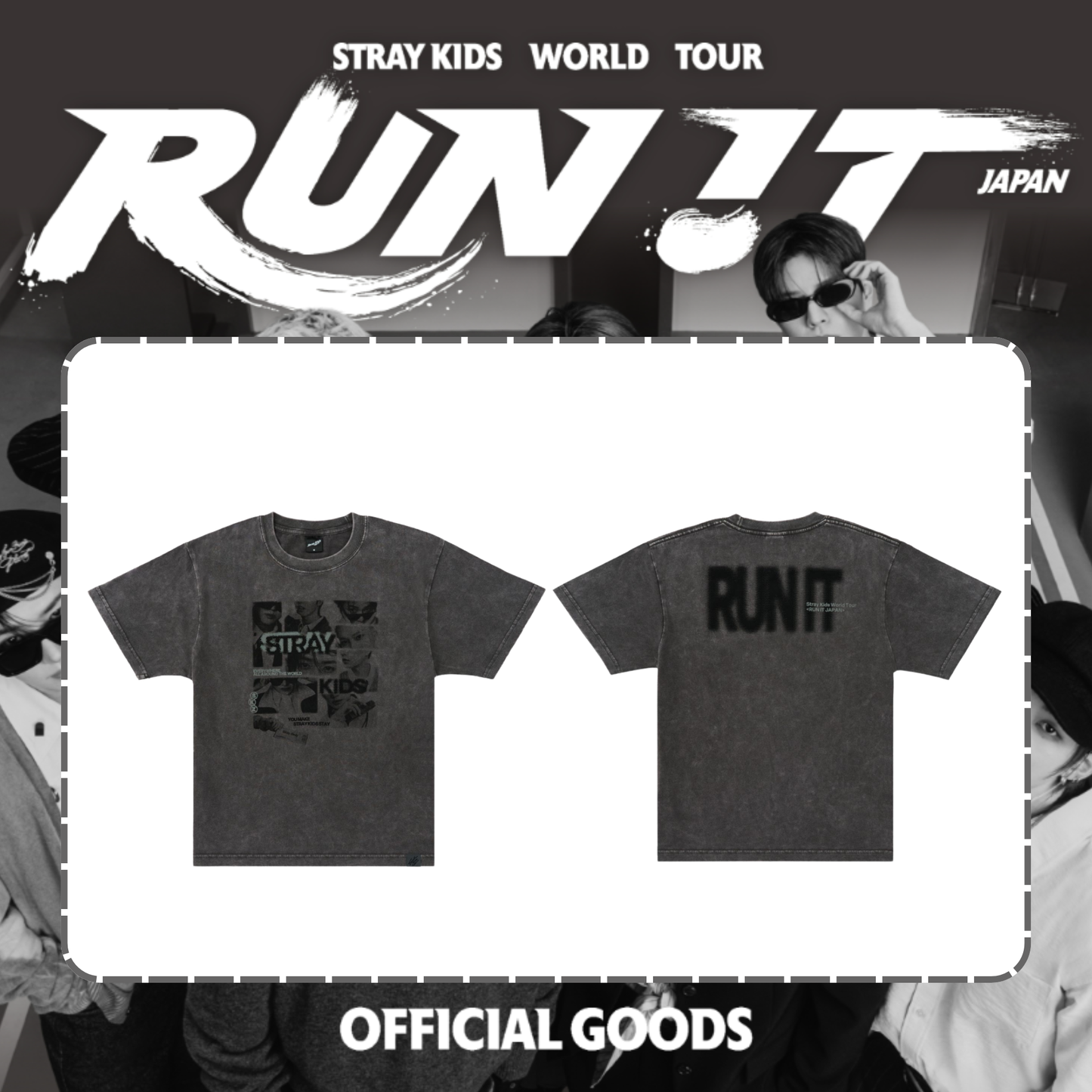 [PRE-ORDER] Stray Kids - PHOTO T-SHIRT - World Tour <RUN IT JAPAN> Online Official MD