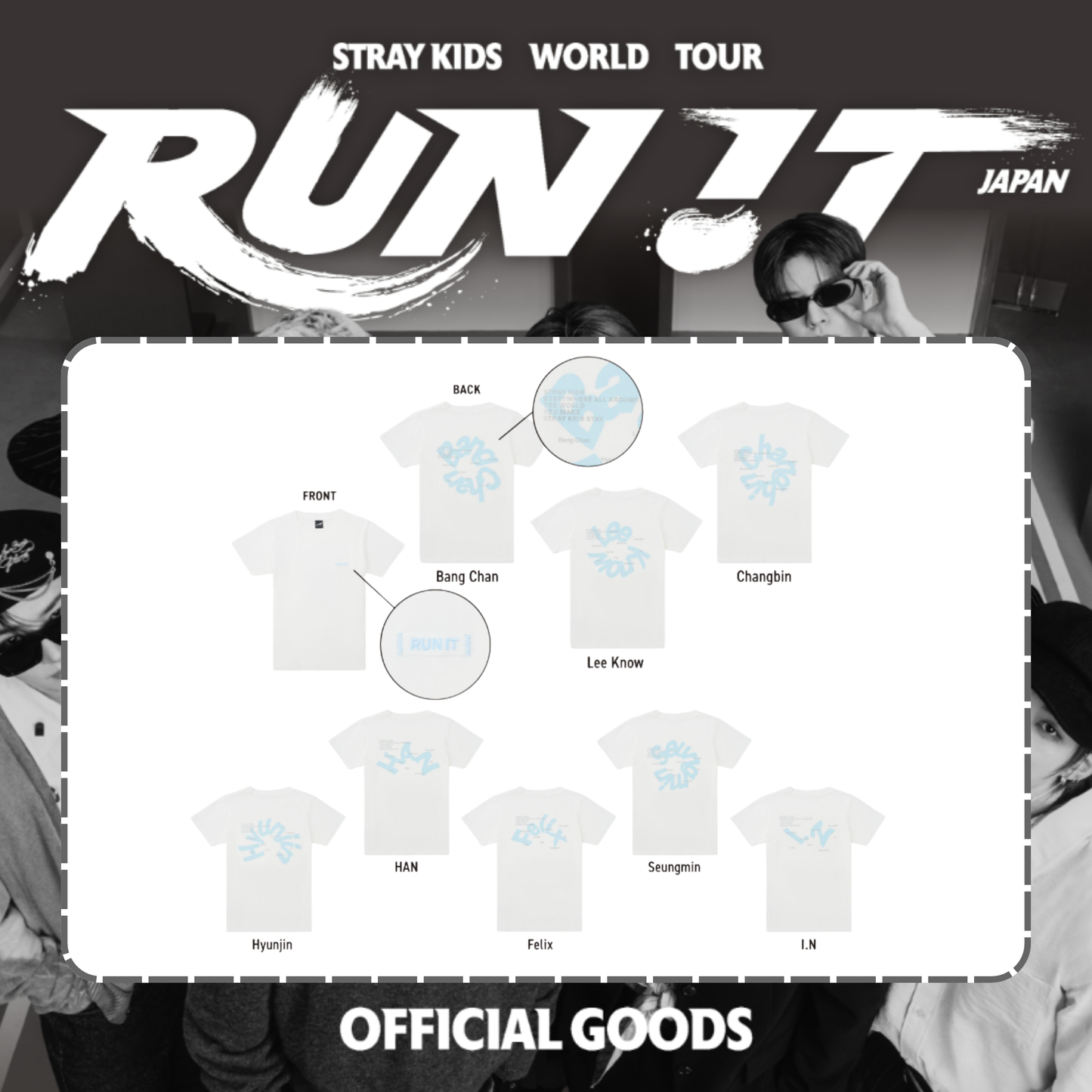 [PRE-ORDER] Stray Kids - T-SHIRT - World Tour <RUN IT JAPAN> Online Official MD
