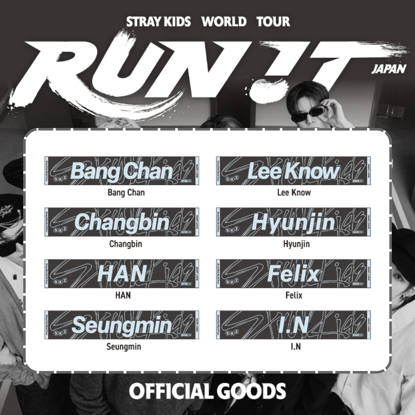 [PRE-ORDER] Stray Kids - MUFFLER TOWEL - World Tour <RUN IT JAPAN> Online Official MD