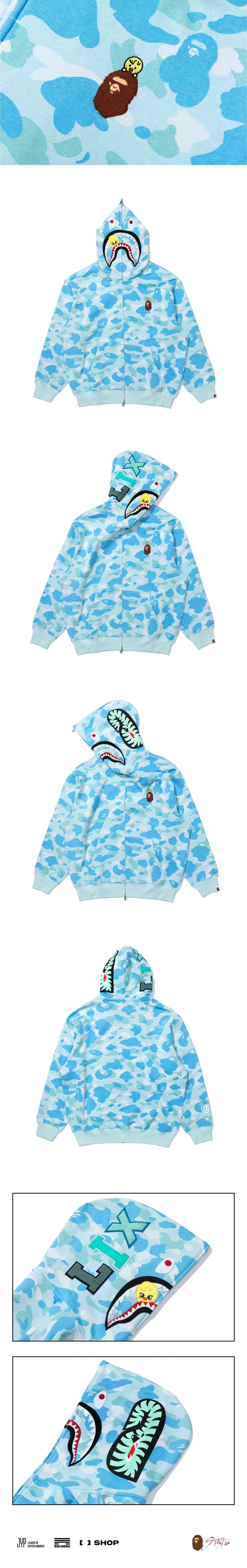 [PRE-ORDER] SHARK FULL ZIP HOODIE - STRAY KIDS x A BATHING APE® OFFICIAL MERCH