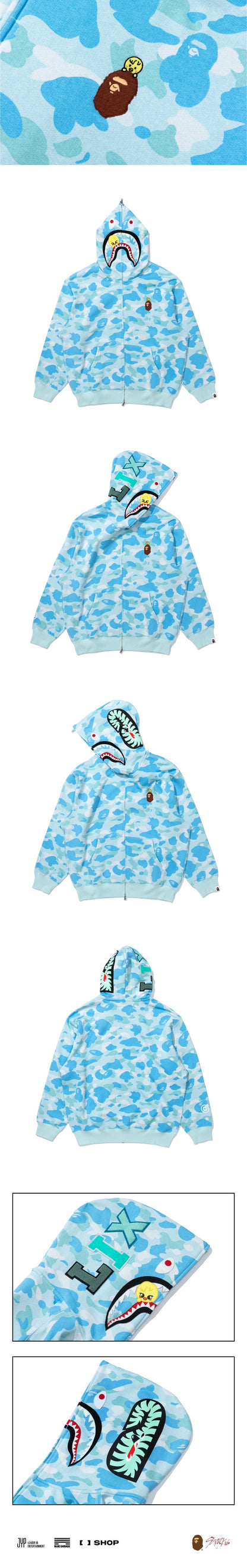 [PRE-ORDER] SHARK FULL ZIP HOODIE - STRAY KIDS x A BATHING APE® OFFICIAL MERCH