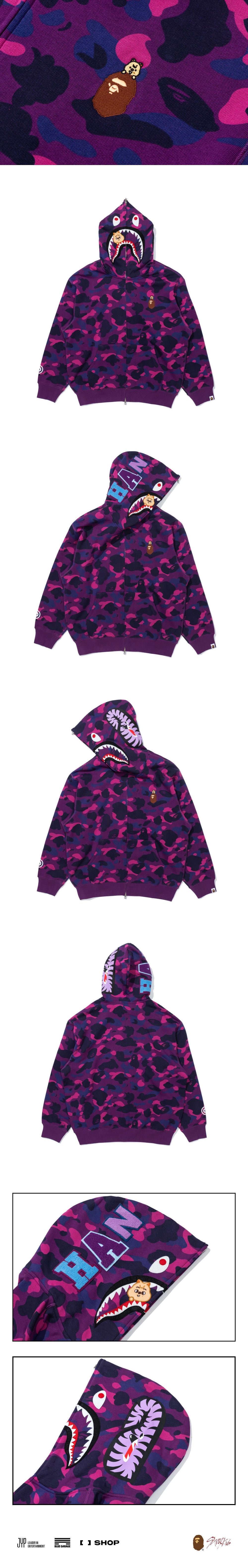 [PRE-ORDER] SHARK FULL ZIP HOODIE - STRAY KIDS x A BATHING APE® OFFICIAL MERCH